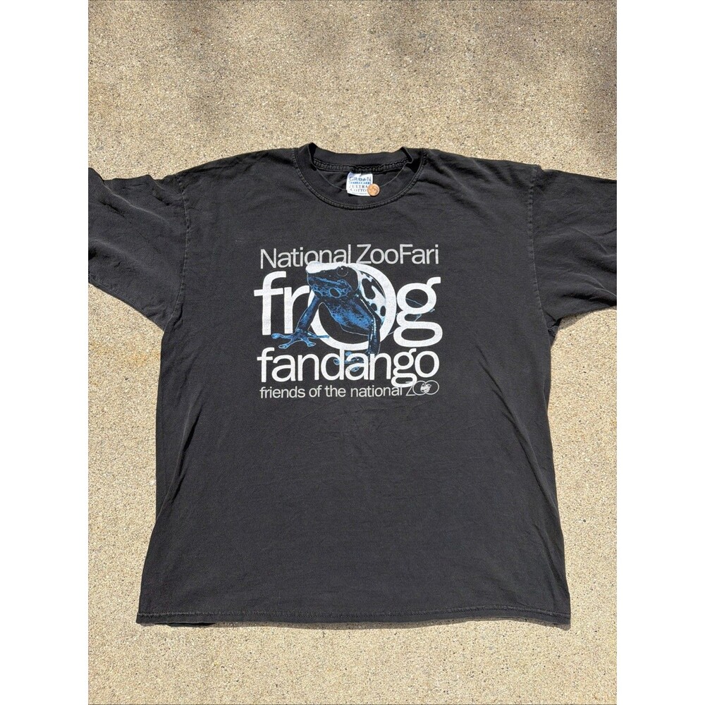 Vintage Gildan National Zoofari Frog Fandango National Zoo Black XL Shirt
